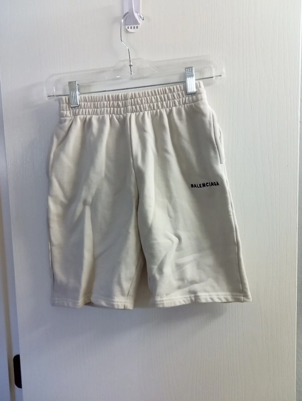 Balenciaga Kids Cream Logo Sweatshorts